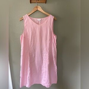 J Jill 100% Linen Pink Dress Size Large